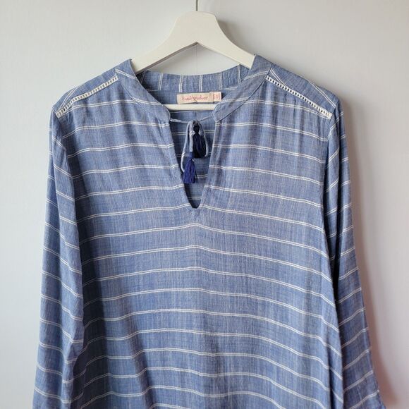 Fresh Produce Womens Striped Tunic Top Swim Cover Up sz xs/s B Boho Resort wear - Picture 3 of 8